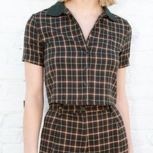 Rare Brandy Melville Plaid Collared Top